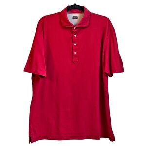 Left Coast Tee Short Sleeve Casual Golf Cotton Polo Shirt Men’s SZ XL‎ Red